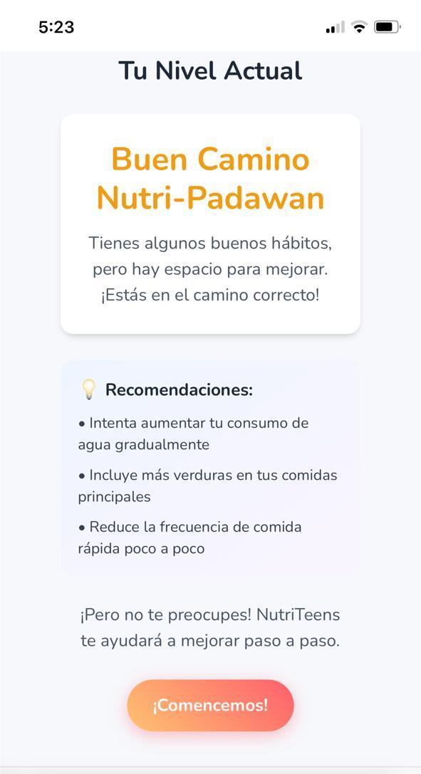 Pantalla de Recomendaciones